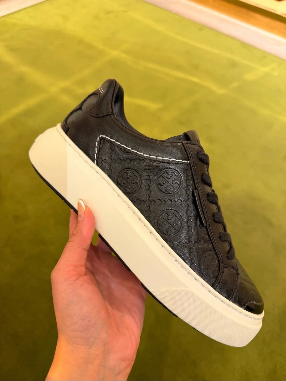 Tory Burch T Monogram Ladybug Sneaker Black Size 8